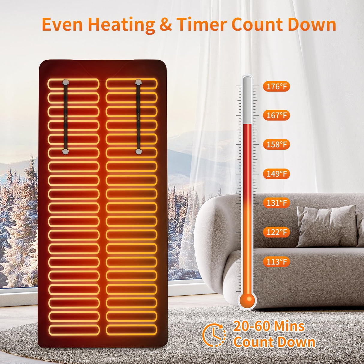 Infrared Sauna Blanket, Portable Far Infrared Sauna Bag Heated for Home, Personal Saunas Blanket for Detox Relaxation, 113-176℉, 20-60 Minutes Timer, 6 Ft x 2.65 Ft Hervimo