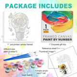 Framed Paint by Numbers Kit for Adults Beginner, Sunflower Easy Paint by Number Kits on Canvas Framed, Butterfly DIY Acrylic Oil Painting by Numbers with Frame for Gift Home Decor 10 x 10 inch GEEHEIY