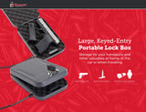Hornady Portable Lock Box for Guns and Valuables - Includes 2 Keys and 4 Foot Steel Cable - Thick 16 Gauge Steel - An Ideal Portable Car Lock Box or Truck Safe - Large, Black, 9.5 x 6.5 x 1.75 Inches Hornady