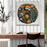 Jigfoxy Wooden Puzzle for Adults,Yin Yang Peacock Wooden Jigsaw Puzzles for Adults, Unique Animal Shape Wood Cut Puzzles for Family Friend Puzzle Lovers(M-11.4 * 11.3in-200pcs) Jigfoxy