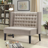 46" Small Modern Loveseat Settee Sofa 2-Seat Sofa Couch Tufted Love Seat Dining Bench with Nail Head Trim Back Banquette Sofas for Living Room Small Space Entryway Hallway Khaki Tongli
