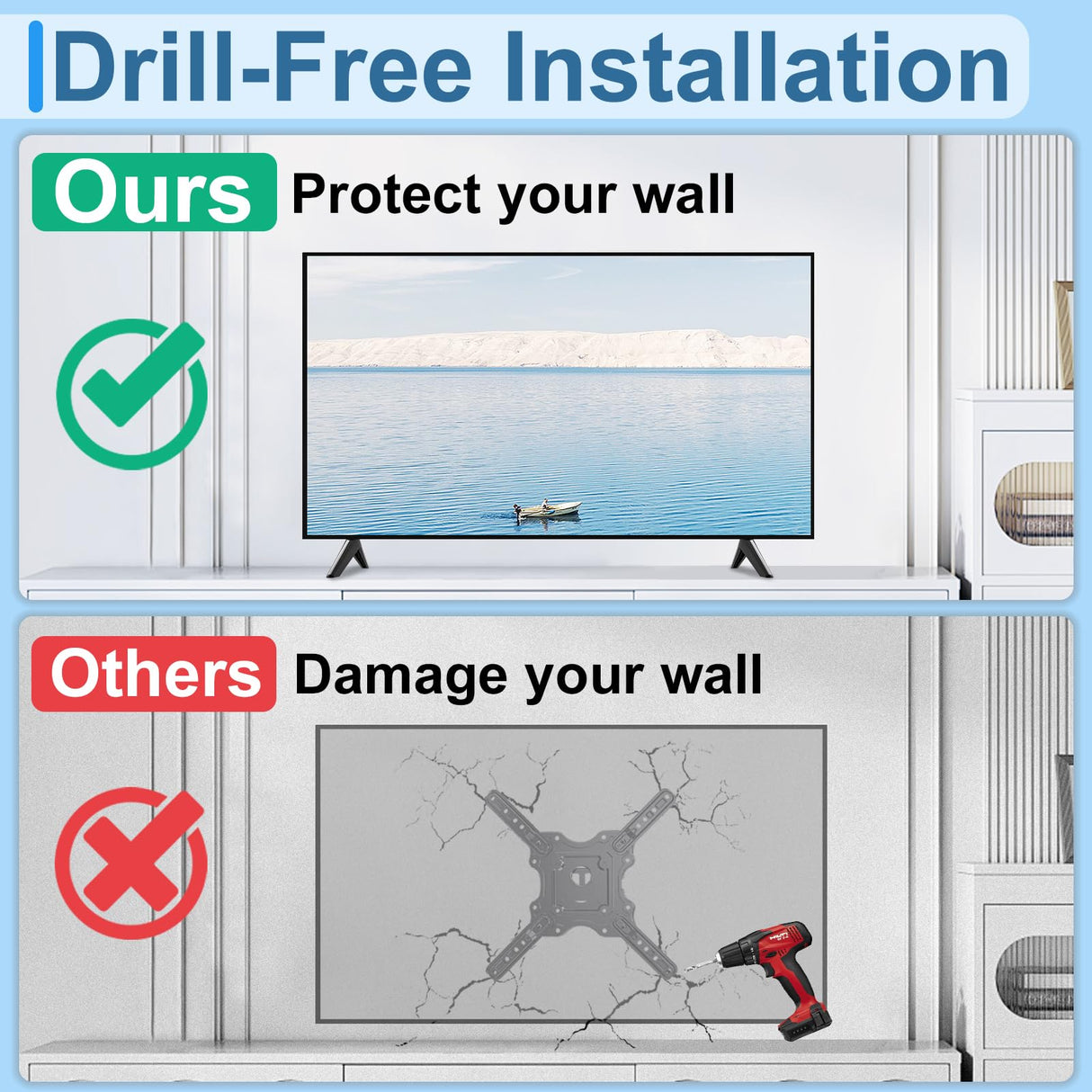 Dinghosen 43 Inch TV Stand for Samsung TV Legs, for UN43NU6900F UN43NU6950FXZA 43" Class 4K (2160p) Ultra HD Smart LED TV, for Samsung TV Stand Legs, with Screws, Black Dinghosen