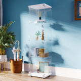 FANYUSHOW Curio Cabinets with Glass Doors, Display Case Shelf for Collectibles, 4 Shelves Glass Display Cabinet for Living Room, Home, 64.7" H x 16.7" L x 14" W White FANYUSHOW