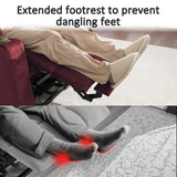 MCombo Small Power Lift Recliner Chair with Massage and Heat for Petite People, Cup Holders, USB Ports, Side Pockets, Fabric 7569 (Small-Regular, Burgundy) MCombo