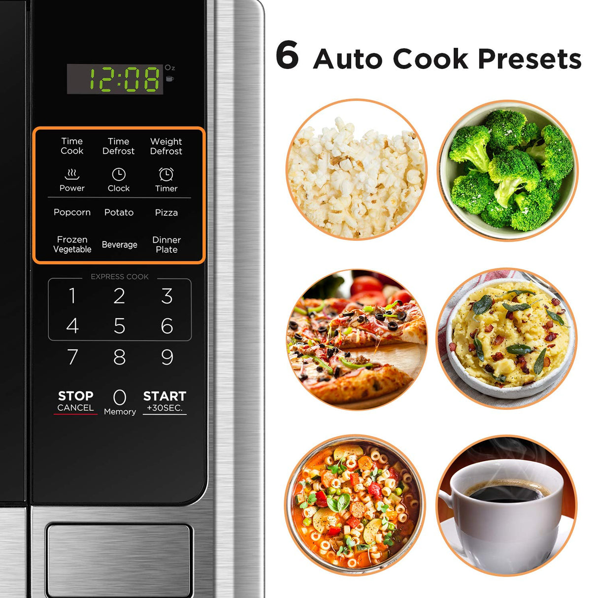 BLACK+DECKER Digital Microwave Oven with Turntable Push-Button Door, Child Safety Lock, Stainless Steel, 0.9 Cu Ft BLACK+DECKER