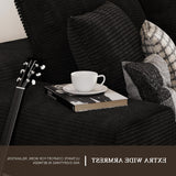 GLAMOUT 105" Convertible Sectional Couch with L-Shape Chaise, Modern Modular Sofa with Deep Seat, 3-Seater Comfy Cloud Couches for Living Room, Bedroom, No Assembly Required, Black GLAMOUT