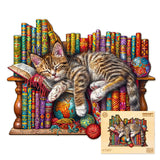 Wooden Puzzles for Adults, Cat Puzzles with Unique Animal Shapes, Wooden Jigsaw Puzzles with Wood Puzzle Box, Birthday Gifts for Women Men, Wood Adult Puzzles (L-13.4 * 10.8in 280pcs) NABYSHOP