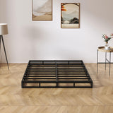 SHOANED King Size Box Springs - 5 Inch Low Profile Mattress Foundation No Noise Heavy Duty Metal Basics Bed Base with Clean Fabric Cover, Easy Assembly SHOANED