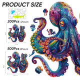 Qiuenisray Wooden Puzzles for Adults,Octopus Wooden Jigsaw Puzzles 500pcs,16.9x16.9in,Royal,Unique Shape Ocean Adult Puzzles,Irregular Wood Puzzles Creative Gift for Adults and Kids Family Game Qiuenisray