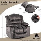 HOMYEDAMIC Recliner Chair Rocker Modern Ergonomic Lounge 360 Degree Swivel Single Sofa Seat Living Room Lounge Recliners on Clearance Foam Filling HOMYEDAMIC