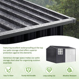 DAUSOLA 10x10 FT Outdoor Storage Shed, Metal Garden Tool Shed with Updated Frame Structure, Lockable Doors and Windows, Ideal for Backyard Garden Patio Lawn, Grey DAUSOLA