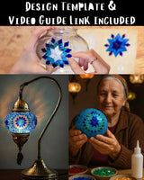 DEMMEX DIY Turkish Mosaic Lamp Making Kit – No Grout Needed – Fun, Easy, No Experience Required – Complete Mosaic Art & Craft Project Kit for Adults & Teens – Make Your Own Table Lamp (Turquoise) DEMMEX