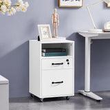 Yaheetech File Cabinet Vertical File Cabinets Mobile Letter Size File Storage Organizer Small Filing Cabinet Printer Stand for Home and Office White Yaheetech