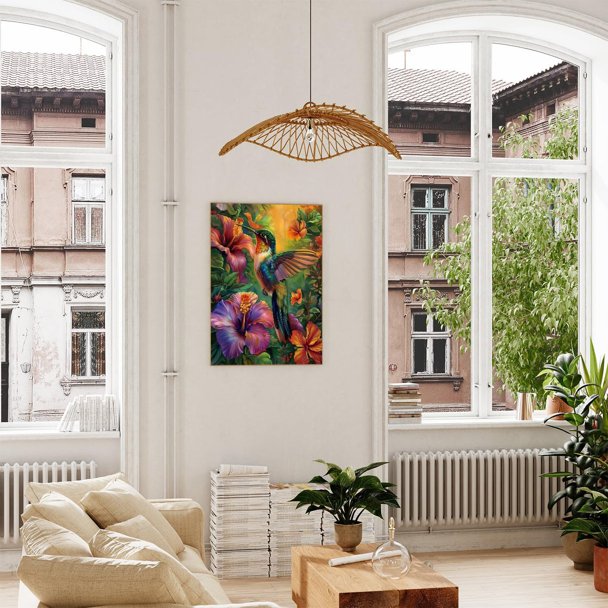 xcemhil Paint by Numbers Kit for Adults, Hummingbird Paint by Numbers for Adults, Paint by Numbers Kit for Beginner for Gift and Home Wall Decor 16x20 Inch xcemhil