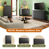 WLIVE 5 Drawer Dresser for Bedroom, Tall Wood Dresser, Black Dressers Storage Organizer with Sturdy Metal Handle, Chest of Drawers for Living Room, Hallway, Closet WLIVE