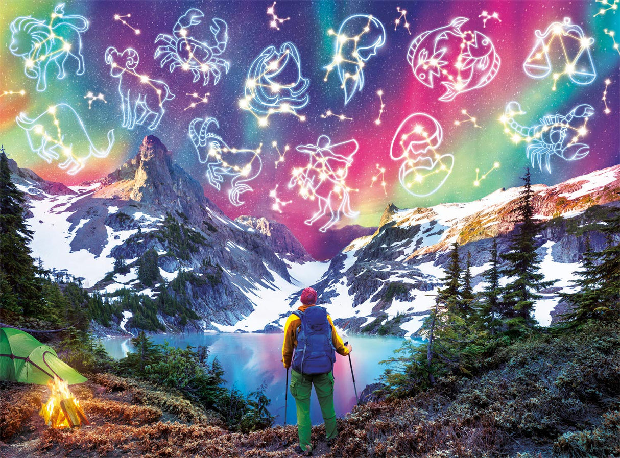 Buffalo Games - Zodiac Mountain - Glow in The Dark - 1000 Piece Jigsaw Puzzle for Adults Challenging Puzzle Perfect for Game Nights - Finished Size is 26.75 x 19.75 Buffalo Games