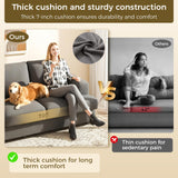 KKL 89 Inches Loveseat Sofa, Comfy Cloud Couch with Deep Seats, 3 Seater Couches for Living Room, Bouclé Fabric, Wood Frame, Easy Assembly, Grey KKL