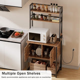 EUBUY Bakers Rack with Power Outlets, 5-Tier Storage Shelf Wood Coffee Bar Cabinet for Kitchen Dining Room, Coffee Bar Station, Kitchen Storage Shelf EUBUY
