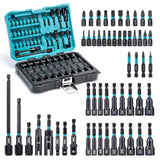 LIBRATON 54PCS Magnetic Nut Driver Set, Impact Drill Driver Bit 1/4", Metric & SAE Nut Driver for Impact Drill, Socket Adapters, Screwdriver Bits, Quick-Release Extension, Wing Nut Driver, Storage Box LIBRATON