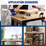 WORKPRO Garage Workbench, 48"X22" Adjustable Workbench with Wheels, Rubber Wood Top Heavy-Duty Workstation with Power Outlets, 1000 LBS Stationary Load Capacity, for Workshop, Garage, Office, Home WORKPRO