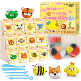 Air Dry Clay Kit for Kids, Modeling Magic Clay for Kids, Ultra Light & Soft, 12 Boxes DIY Animals Model with Step by Step Tutorial and 5 Sculpting Tools, Creative Art Crafts Toys Gifts for Girls Boys WOKWCI
