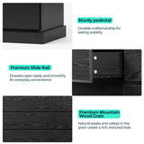 LINSY HOME 9 Drawer Dresser for Bedroom, 53" Wide Chest of Deep Drawers, Modern Farmhouse Wood Dressers with Storage, Large Drawer Organizer for Bedroom, Living Room, Handless Design, Black LINSY HOME