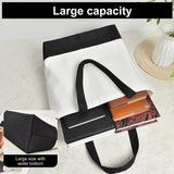 Wovasco Sublimation Tote Bags Blanks Bulk, Black Polyester Tote bags for Sublimation, Reusable Widened Washable Canvas Bags for Decorating and DIY Craft, Natural Linen, 10PCS Black Wovasco