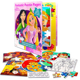 Bulk Disney Princess Puzzle Book 5 Pack - 200+ Pc Ages 4-6 3-5 | Princess Educational Jigsaw Puzzles for Kids | 5 Unique Princess Movie Puzzles in Storybook Disney