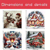 4 Pack Christmas Gnome Paint by Numbers Kit for Adults Beginner,Winter House Elk Easy Painting by Numbers Kits,DIY Truck Oil Painting with Acrylic Paint(with Frame), Home Wall Decor 9.84 x 9.84 in CZYWJMEI