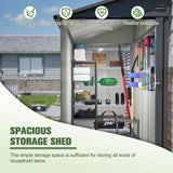 YOPTO 4x8 FT Lean to Metal Shed,Outdoor Storage Shed W/Floor Frame & Reversible Installation,All Weather Waterproof Garden Tool House W/Lockable Door & 2 Air Vents,for Backyard,Patio,Lawn,Gray YOPTO