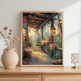 Ceiomez Landscape Paint by Numbers Kit for Adults, Scenery Paint by Number, Porch with Lights Paint by Numbers for Adults for Gift Home Wall Decor 16x20in Ceiomez