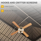 DWVO 12x16ft Gazebo Double Roof Hardtop with Nettings and Curtains, Heavy Duty Galvanized Steel Outdoor Vertical Stripes Roof for Patio, Backyard, Deck, Lawns, Grey DWVO