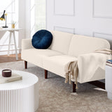 Best Choice Products 77" Mid Century Modern Boucle Loveseat Sofa, Couch, Convertible Sofa Sleeper Bed w/Real Wood, Removable Armrest - Ivory Best Choice Products