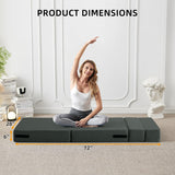 FILUXE Convertible Folding Sofa Bed - Sleeper Chair with Pillow, Modern Linen Fabric Floor & Futon Couch, Foldable Mattress for Living Room/Dorm/Guest Use/Home Office/Apartment, Single Size, Dark Gray FILUXE