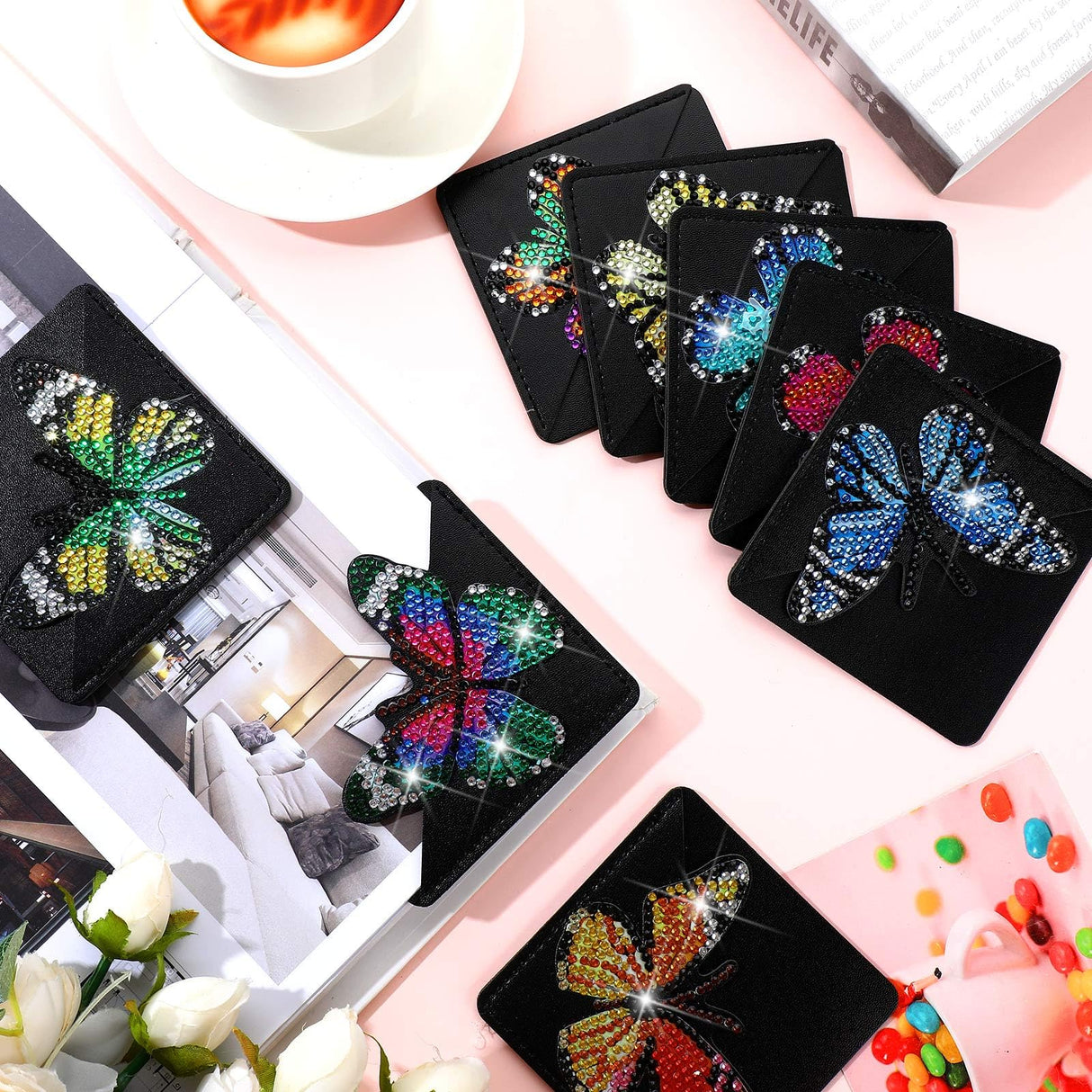 Ireer 12 Pcs Diamond Painting Corner Bookmark Kits 5D DIY Page Book Marks Diamond Art Crafts Bookmarks for Adults Women Graduation Birthday Supplies(Butterfly) Ireer