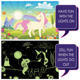 Hapinest 100 Piece Unicorn Puzzle Glow-in-The-Dark Puzzle for Kids Girls & Boys, Birthday Gift w/Bonus Memory Matching Cards & LED Flashlight, Jigsaw Puzzles for Kids Ages 5 6-8 10-12 Years Old and Up Hapinest
