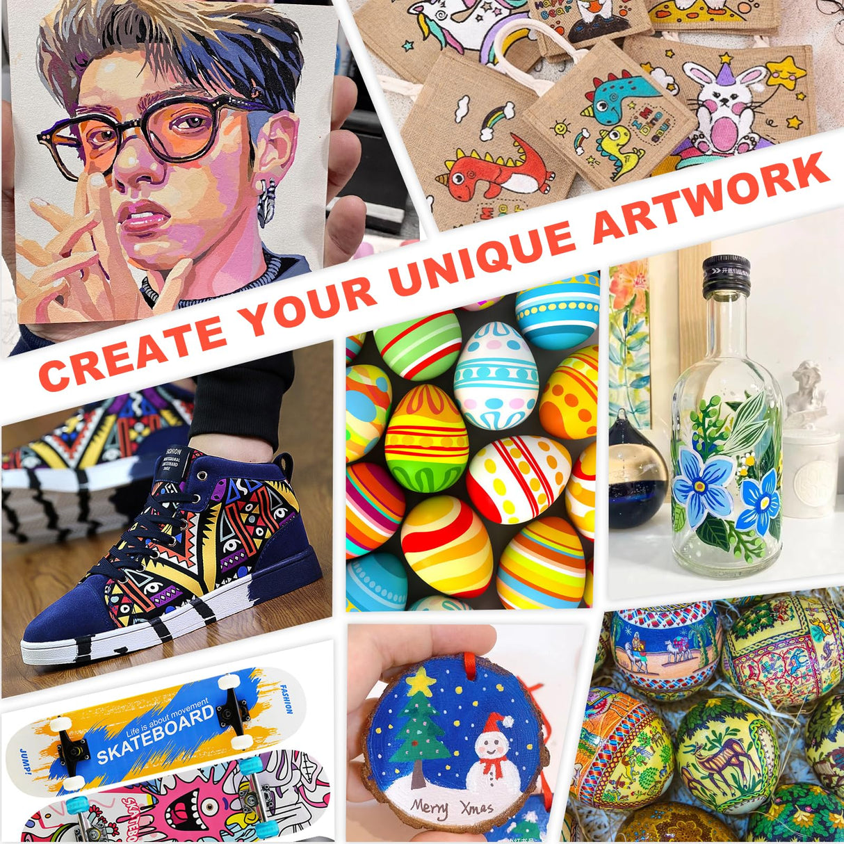 Oficrafted 80 Colors Acrylic Paint Pens, Premium Acrylic Paint Markers, Paint Pens & Paint Markers for Wood, Canvas, Rock Painting, Stone Surfaces,DIY Crafts Making Oficrafted