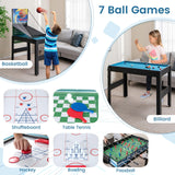 GYMAX Multi Game Table 48", 14 in 1 Combo Game Table w/Basketball, Billiards, Foosball, Ping Pong, Hockey, Shuffleboard, Bowling, Chess, Checkers, Backgammon, Tic Tac Toe for Game Room, Family Night GYMAX