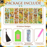 INCOK Diamond Painting Bookmarks Set - 8PCS Highland Cow 5D Diamond Art Bookmarks Kit with Tassel Sunflower Bookmarks Set for Highland Cow Lover Office Useful Project DIY Crafts Gifts Teacher INCOK