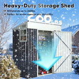 Quictent 5X3 FT Heavy Duty Outdoor Metal Storage Shed,Lockable Garden Shed with Rotating Roof, Waterproof Shed for Bike Storage, Tool Storage, Temporary Storage,Dark Gray(5.5X2.8 FT Base, No Floor) Quictent