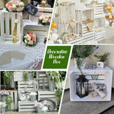 Soaoo 3 Pieces Decorative Wood Crates for Party Display, Large Rustic Wooden Nesting Storage Crates with Handles for Wedding Birthday Home Party Decoration(Rustic White) Soaoo