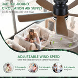 Ceiling Fans with Lights and Remote/APP Control, 41 inch Low Profile Flush Mount Ceiling Fan with Lights, LED Dimmable 5 Reversible Curved Blades 3 CCT 6 Speeds for Bedroom Living Room, Wood Wiviniya