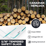 OnxyEdge 2-Person Full Spectrum Infrared Sauna with 12 * 12" Red Light Therapy & 2 Built-in Speakers, Indoor Dry Sauna 1990W/120V with Dual LED Controls for Home & Gym – Canadian Hemlock Spa Room EXTRAFEIN