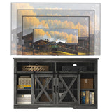 TOLEAD Farmhouse TV Stand for 65 inch TV Farmhouse Entertainment Center with Sliding Barn Doors Console Storage Cabinet for Living Room, Bedroom Grey TOLEAD