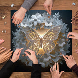 Butterfly Puzzles for Adults 1000 Pieces, Flower Butterflies Paper Cut Jigsaw Puzzles, Difficult Challenging Animal Floral Puzzle as Home Decor PPuzzling