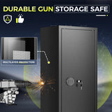 Superday 10-15 Gun Safe for Home Rifles and Pistols, Quick Access Large Gun Safe for Rifles, Gun Cabinets for Rifles and Shotguns with Keyboard Lock, 3 Adjustable Racks, Pockets Superday