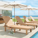 UDPATIO Oversized Outdoor Chaise Lounge Chair Set of 2, 5-Level Adjustment Backrest, Extra Widen Chaise with Cup Holder Easy Assembly for Pool Beach Garden (Wood Grain) UDPATIO