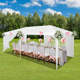 HOTEEL 10x20 Canopy Tent with Removable Sidewalls, White Tents for Parties Outdoor Party Tent Waterproof & UV Protection for Gazebo Shelter Carpas Wedding Events BBQ Hoteel