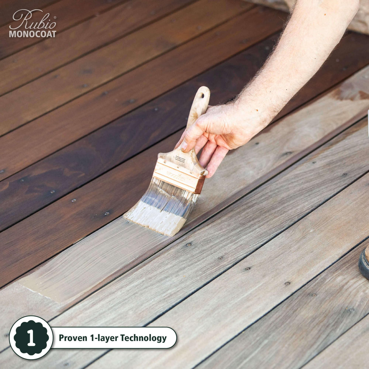 Rubio Monocoat DuroGrit Outdoor Wood Oil, Stain & Sealer, 375 ft² - Foxy Brown | 1 Layer, UV Protection for Deck, Fence & Furniture | 2.5L Rubio Monocoat