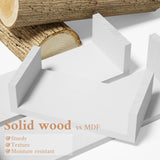 SRIWATANA Floating Shelves Wall Mounted, Solid Wood Wall Shelves, White SRIWATANA